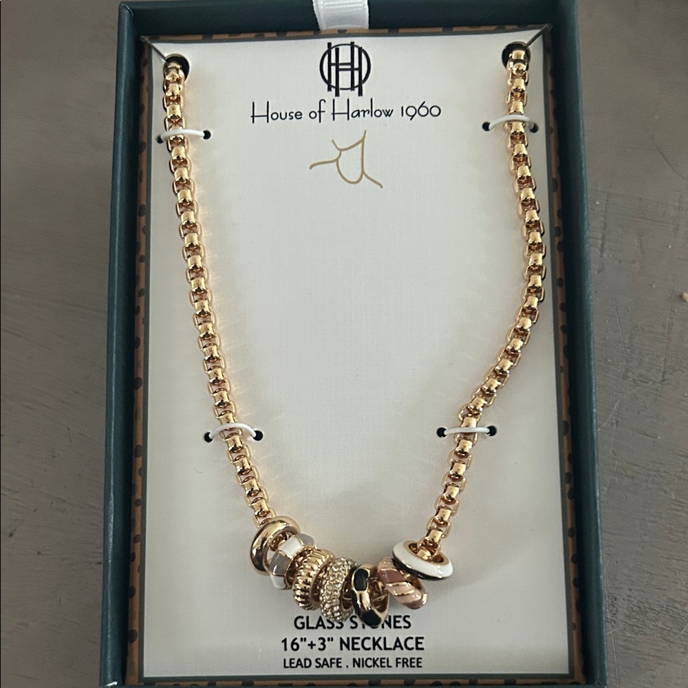 House of Harlow 1960 Gold and Silver Charm Necklace